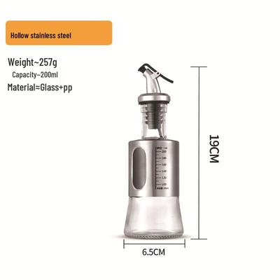 UOSU Japanese Style Stainless Steel & Glass Oil Dispenser Set