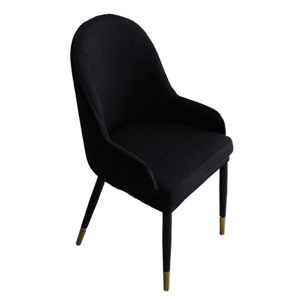 High-elastic Integrated Seat Cover Curved Stool Slipcover Dining Chair Cover  for Home Decoration чёрный