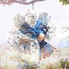 Metal Wind Spinner with Soaring Bird Design Outdoor Garden Decor for Patio Porch Holiday Gifts Halloween Christmas Thanksgiving Birthday