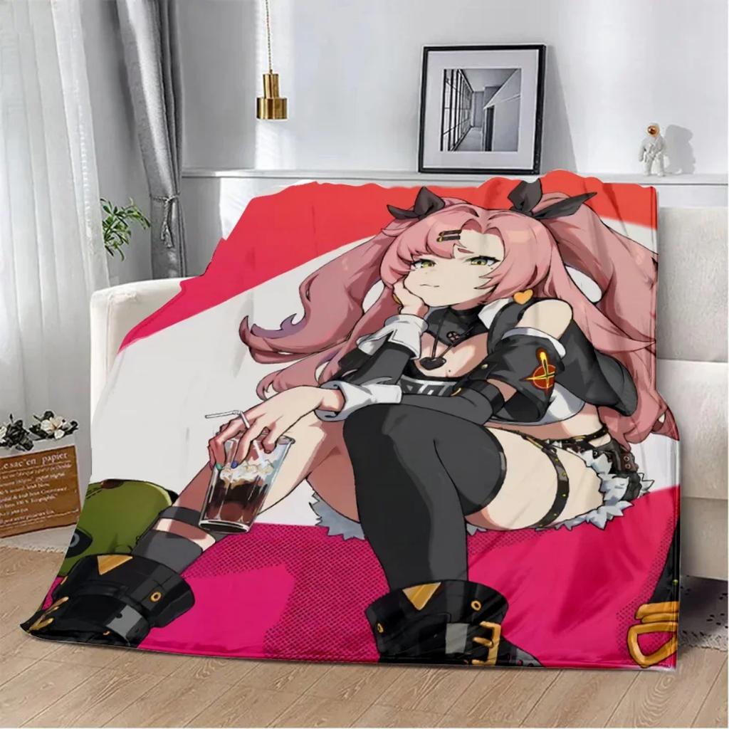 ZZZ Flannel Throw Blanket Zenless-Zone-Zero 3DPrint Soft Rug for Sofa Character Merchandise Winter Warm Fluffy Gift Game Blanket