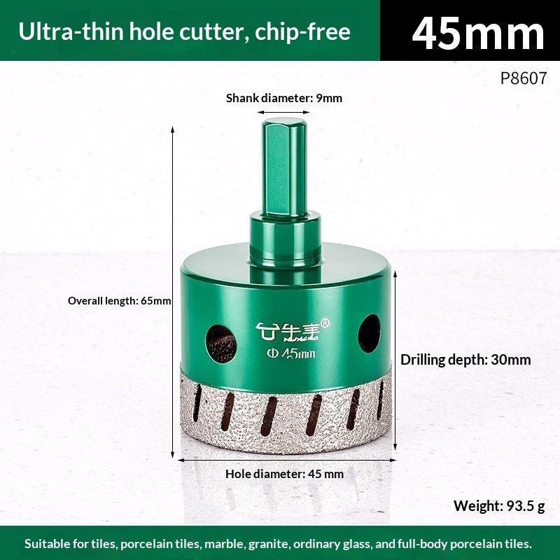 1Pcs 45 Steel Material Quick Drilling Dry Drill Hole Opener Special Tile Hole Saw Thickened Body Brazed Tip Ceramic Drill Bit