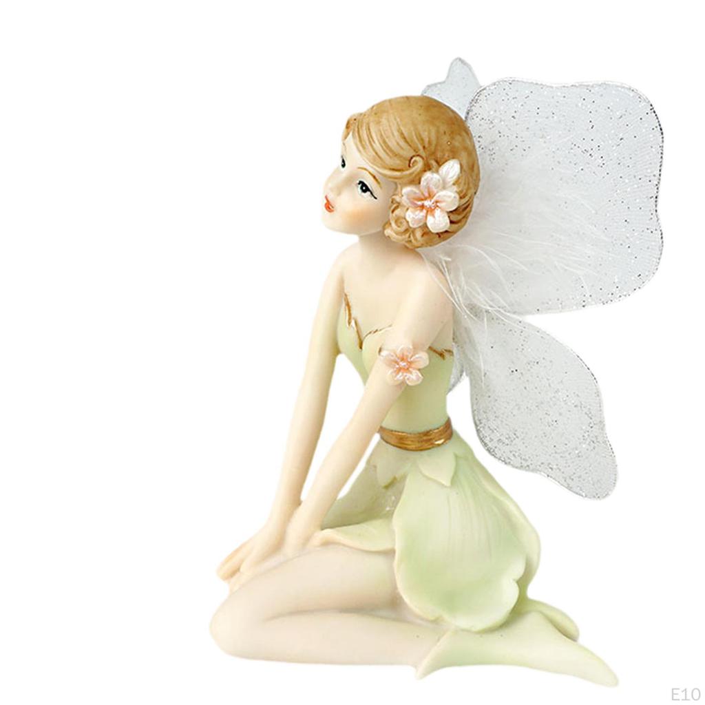 Figure Figurine Creative Desktop Ornament Resin Hand Painted Sculpture Girl Statue for House