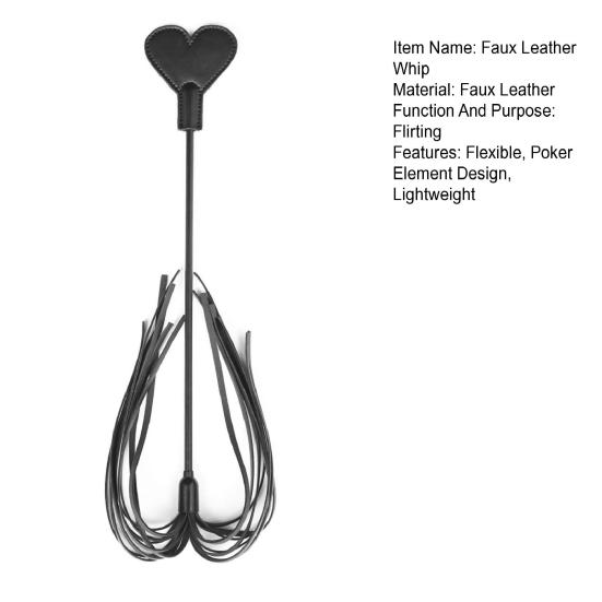 Poker-Themed Faux Leather Paddle for Spanking Tool with BDSM Play Fringe & Card-Shaped Slapper Ergonomic Handle