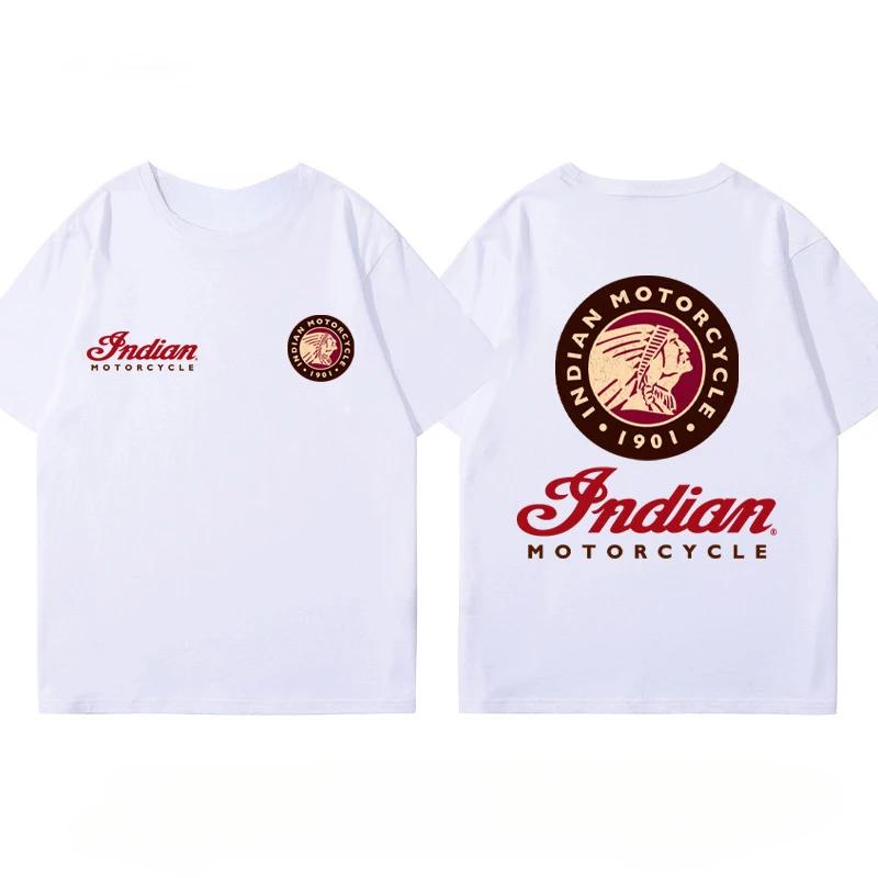 Tricou Indian Motorcycle Locomotivă Grea Croazieră Costum de Călărie Imprimeu Club Bumbac de Vară Casual Motocicletă Bărbați și Femei