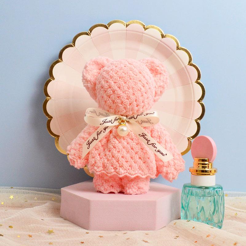 

Полотенца-сувениры «Маленький медвежонок» - Свадьба, Конфетный магазин, Красный, для Нового года, Национального дня, Подарки на Праздник середины осени Thick 30x30 cm