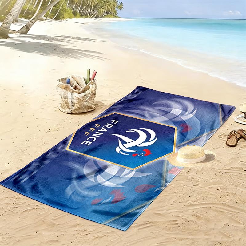France National Football Team Print Beach Towel, Large Soft Quick Dry Towel for Beach Camping Swimming