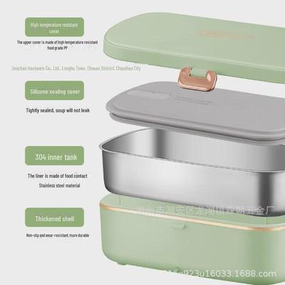 Insulated Portable Lunch Box with Plug-in Heating for Students & Office Workers - Large Capacity, Long-lasting Heat.