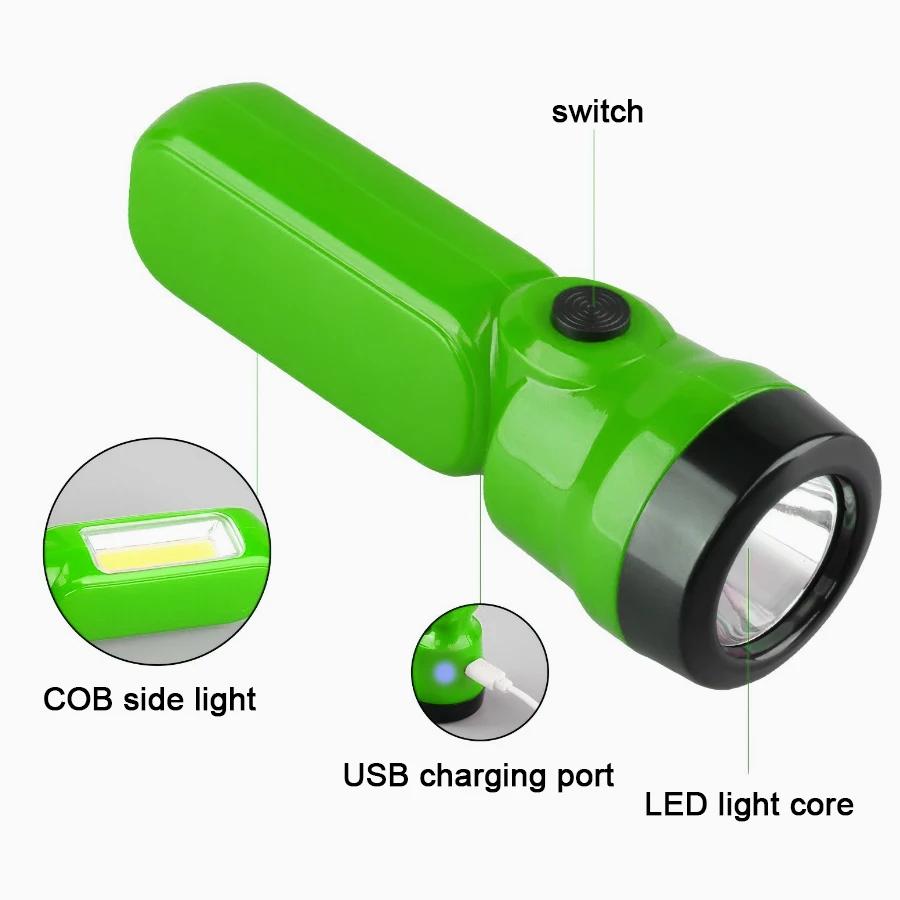 Mini Portable LED Flashlights Keychain USB Rechargeable Flashlight Pocket COB Torches Outdoor Emergency Lighting Floodlight