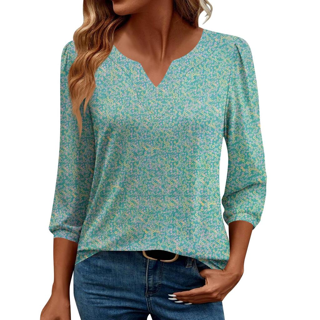 Women's 3/4 Sleeve Shirts Graphic Tees Shirts Casual Basic Tops Pullovers
