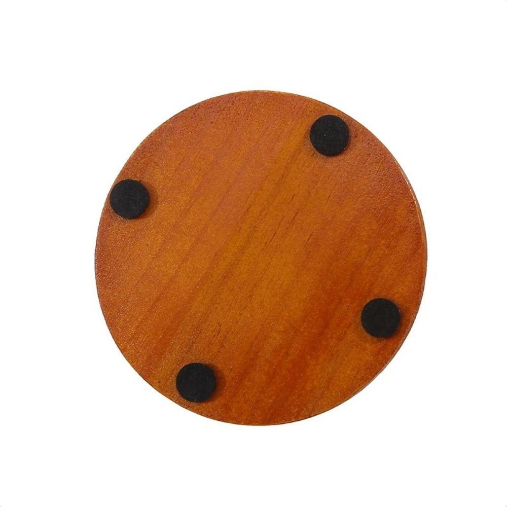 Heat Resistant Felt Wooden Tea Mat Vintage Wooden Drink Placemats Round Wood Coasters  Coffee Bar