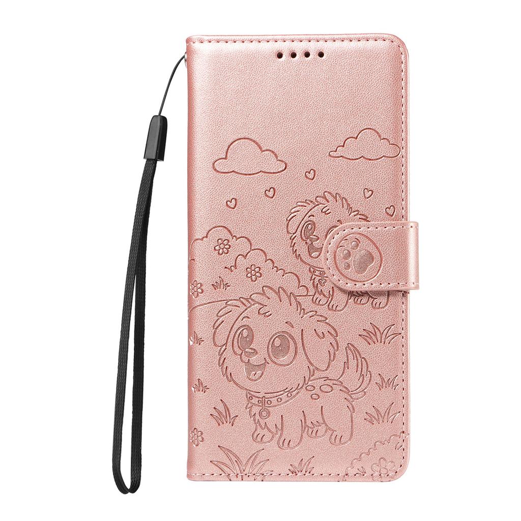 Suitable for Motorola G67 Power Three-card photo frame embossed phone case G06 Love Dog Anti-Stealing Device