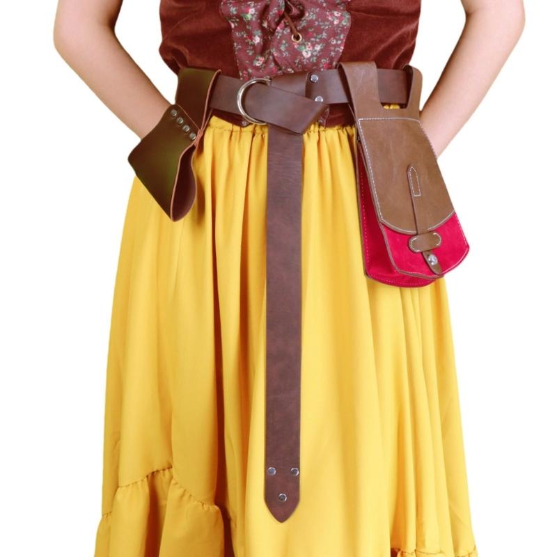 Elegant Style PU Leather Waist Pack With Removable Storage Bag Costume Accessories For Roleplay And Themed Occasion