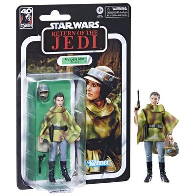 Hasbro Star Wars Black Series Leia Organa Star Wars Episódio Retorno do Jedi Ação Idades 4 e Autêntico (Endor), VI 6 polegadas (15 cm) Figura, Acima,