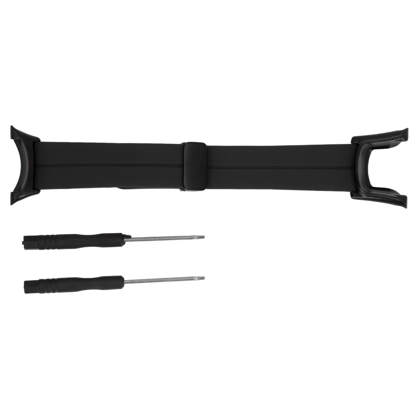 

Magnetic Closure Watch Band Folding Clasp Soft Silicone Sweat Proof Magnetic Watch Band Flexible for 1 2 2S 2R 3 Sport 3 Peak чёрный