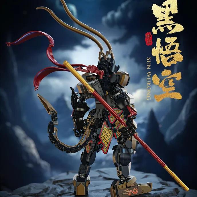 Black Wukong Building Blocks Game Peripheral Movable Joints Mech Action Figure Model Bricks Desktop Deco Kids Toys Holiday Gifts