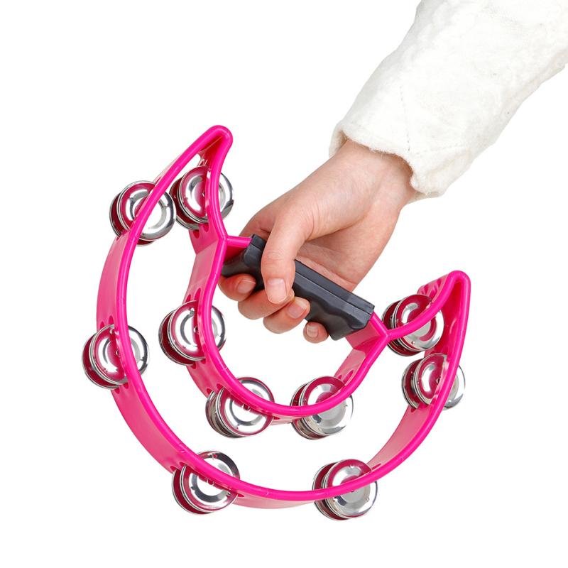 Kulaté perkuse Double Row Handbell Tamburine Double Half Moon Hand Rattle Ktv Camping Party Music
