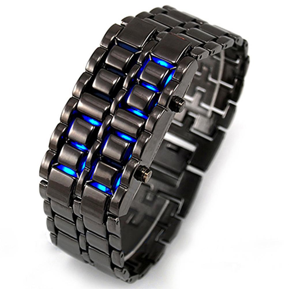 Fashion Digital Lava LED Mirror Wrist Watch Titanium Alloy Men Women Sport Watches