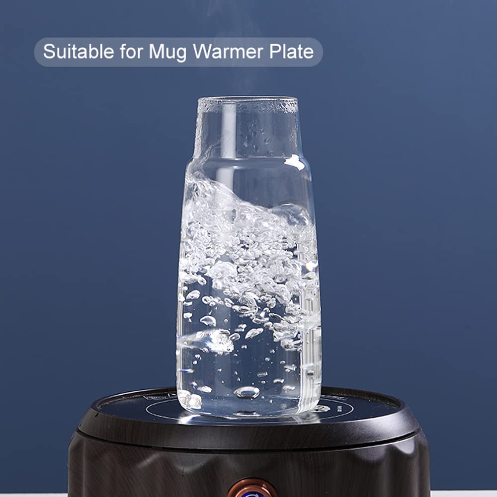 Side Table Water Bottle Set with Glass, Night Cup Set with Cup Cover, Gargle Water Bottle for Bedroom, Bathroom, and Kitchen, 25oz750ml (Amber)