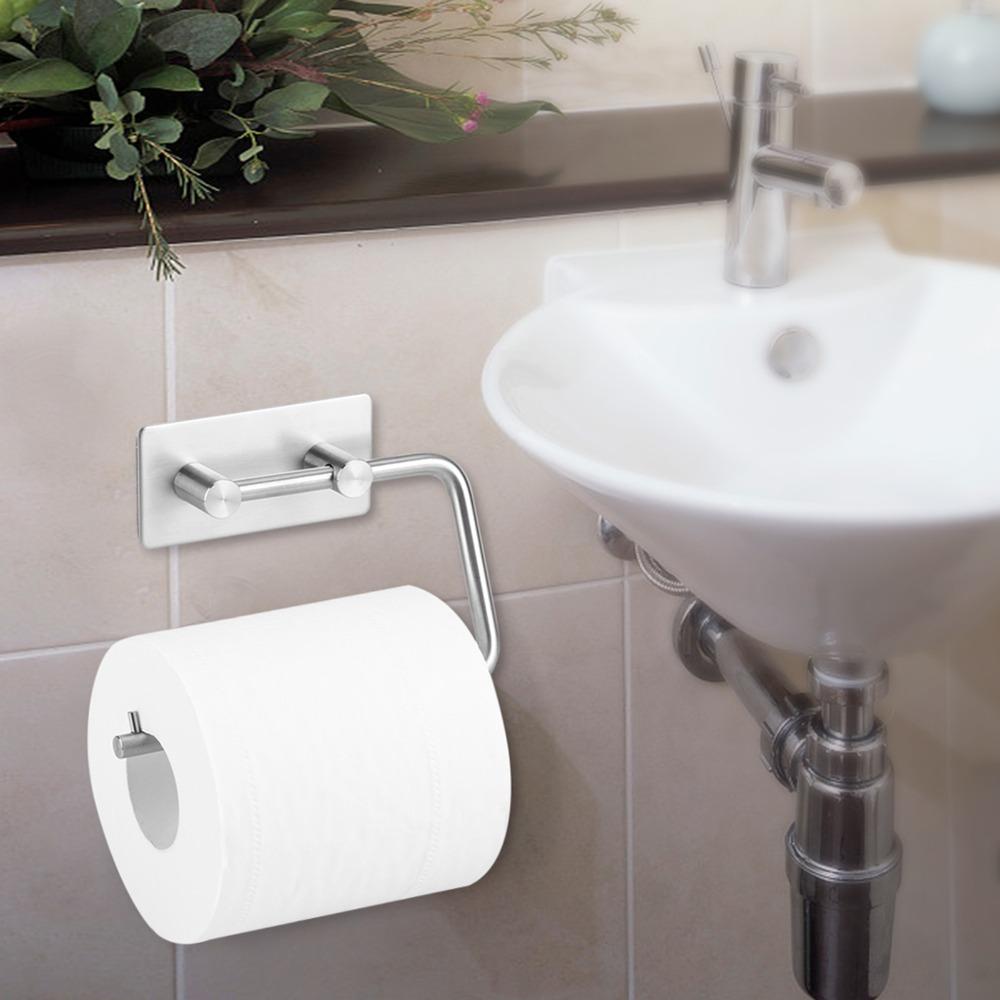 Self Adhesive Tissue Roll Hanger Wall Mount Tissue Towel Rack Wall Mounted Holder For Bathroom
