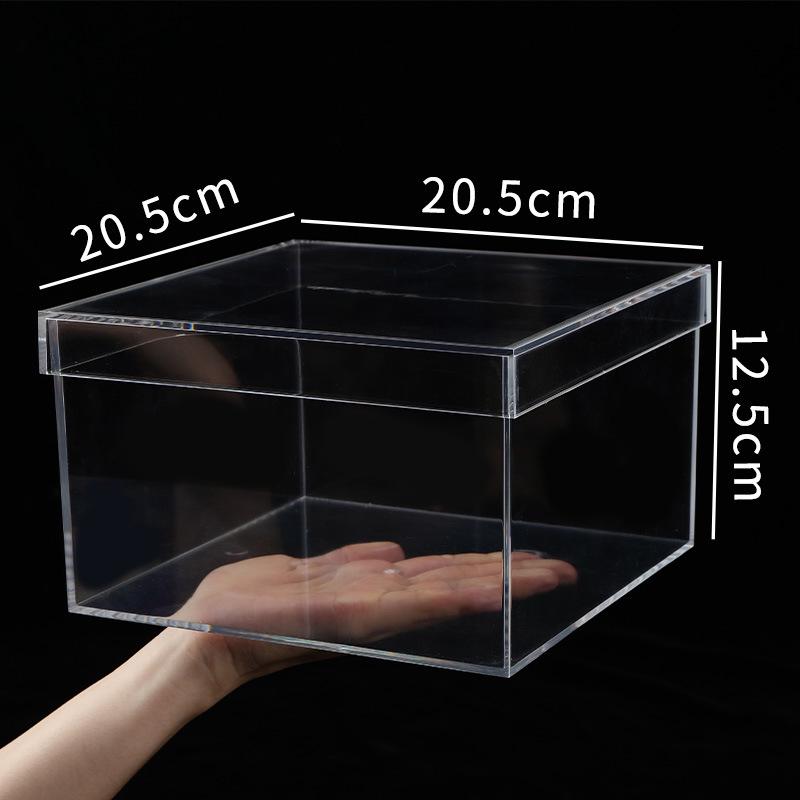 Transparent Square Acrylic Storage Box for Figures - Dustproof Food-grade Plastic, PS Wedding Candy Box with Lid