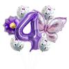 Butterfly 32 Inch Digital Flower Aluminum Film Balloon Set Baby Birthday Balloon Party Decoration Scene
