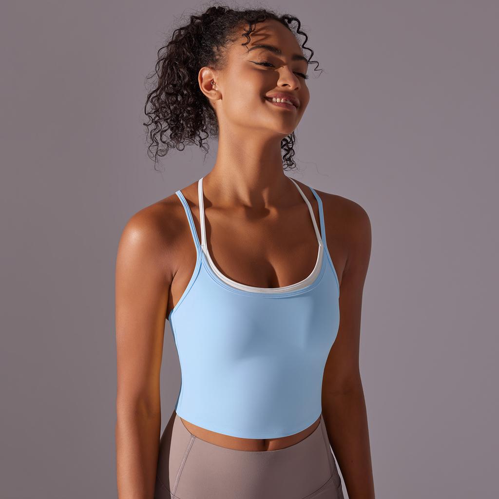 Auroth Back Cross Sports Vest Women Yoga Sports Bra Candy Color Fitness Top