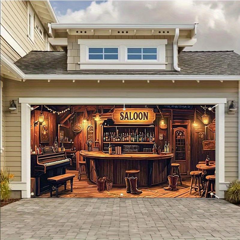 1 piece, Wild West Bar Party Banner - Indoor and Outdoor Decoration, Autumn West Theme Party Garage Door Background Cloth