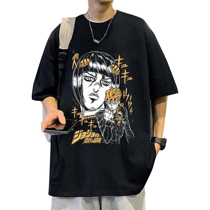 Vinegar Double Jojos Bizarre Adventure Anime Trend Tshirt Cotton Graphic Tee Unisex Unisex Summer Streetwear