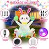 Easter Inflatables Outdoor Decorations 4ft Cute Inflatable Bunny Hold Eggs Blow Up Yard with LED Lighted Colorful Happy Rabbit Blow Ups for Outside