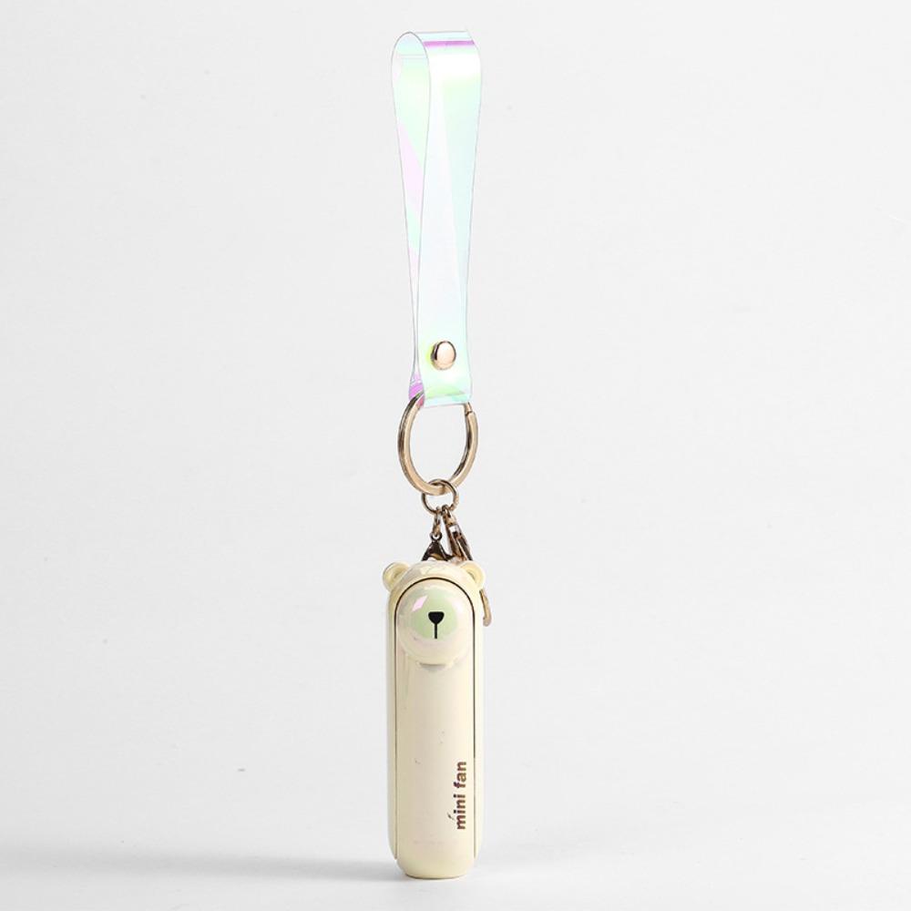 

USB Charge Mini Folding Fan Lightweight Handheld Fan Small Pocket Keychain Fan Camping бежевый