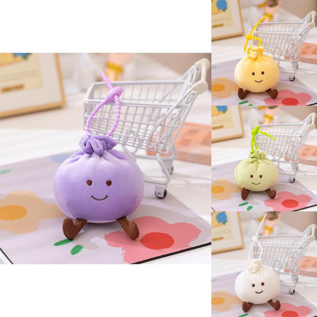 Plush Dumpling Keychain Backpack Charm Pp Cotton Stuffed Animal Collectible Gift For Kids
