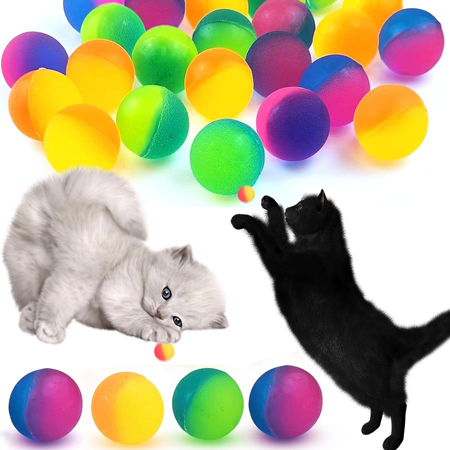 16/32/100pcs Doubl Color Bouncy Ball Cat Dog Training Tool Festival Party Supplies for Friends Gathering Interactive Game XJM