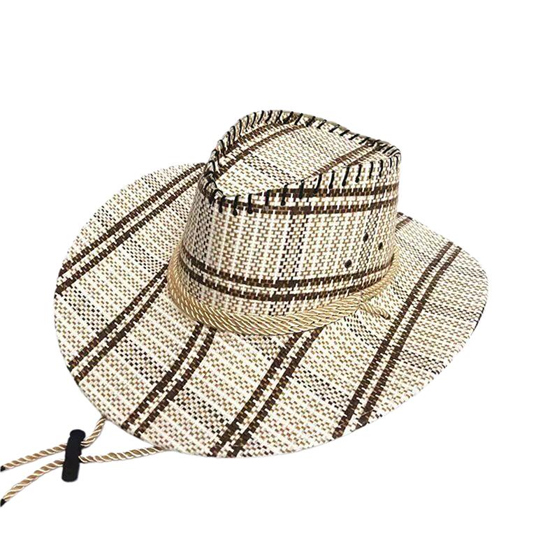 

Клетчатая повседневная шляпа для взрослых, пляжная шляпа от солнца, широкополая ковбойская шляпа для путешествий, пляжная шляпа для активного отдыха