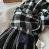 Pure Wool Blue Plaid Scarf Winter Thickened Warm Couple Scarf