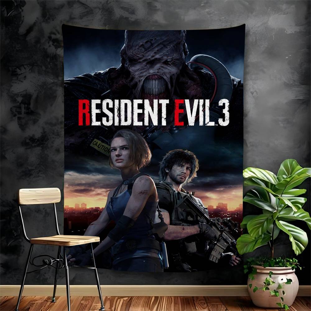 Tapestry da Parete Grande Stampata Film ResidentEvil Gioco Arte Fantascienza Stanza Decorazioni per la Casa Coperta Decorativa