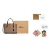Coach Mollie Brand Logo Detachable Shoulder Strap Tote Bag Shopping Bag Women Tote Brown Black CV965-IMQRX