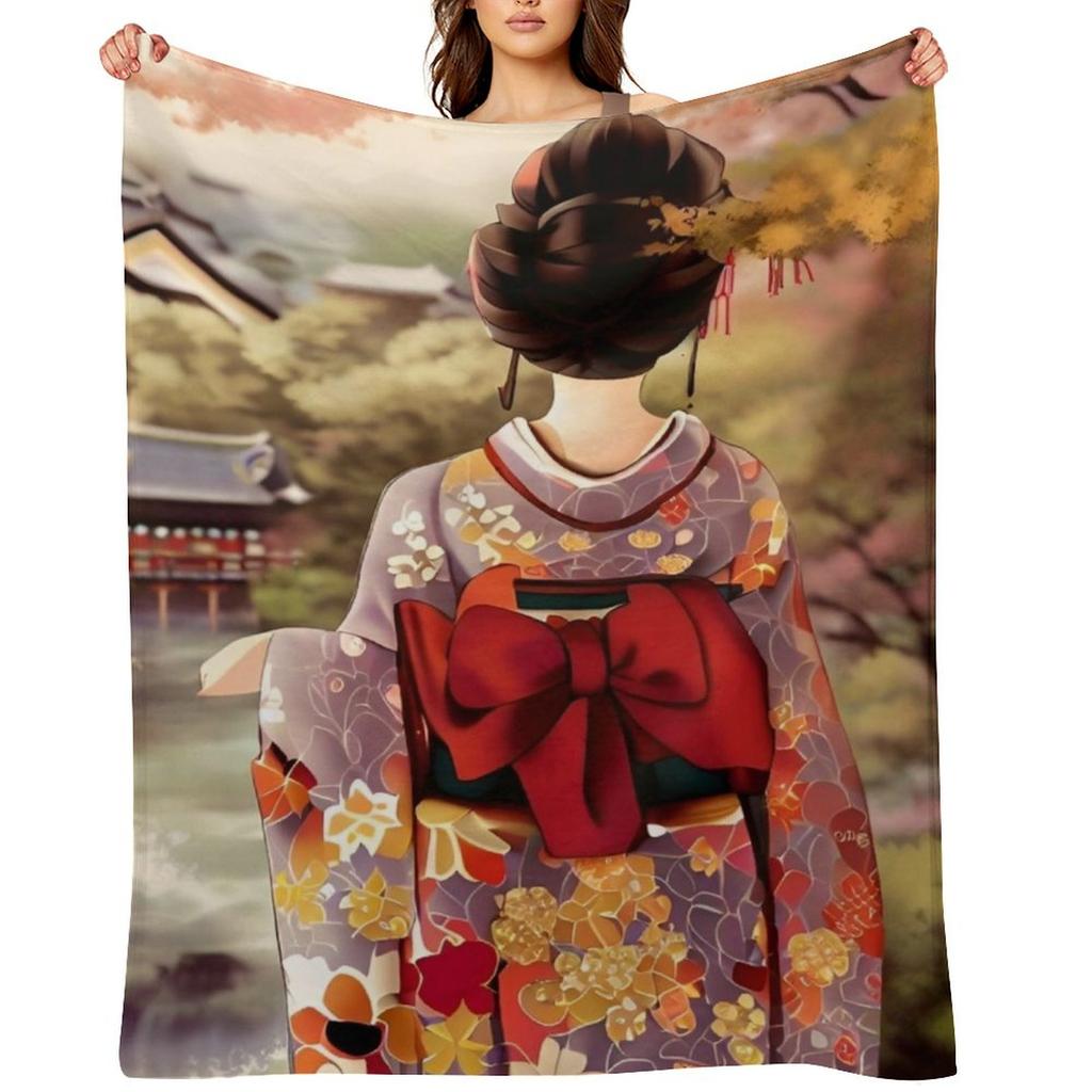 Kimono Japanese Throw Blanket Kid'S Bed Covers Picnic Decorative Sofa Blankets