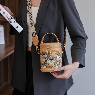 Feminine Bucket Bag Cylindrical Crossbody High Quality Portable Small Summer Fashion New