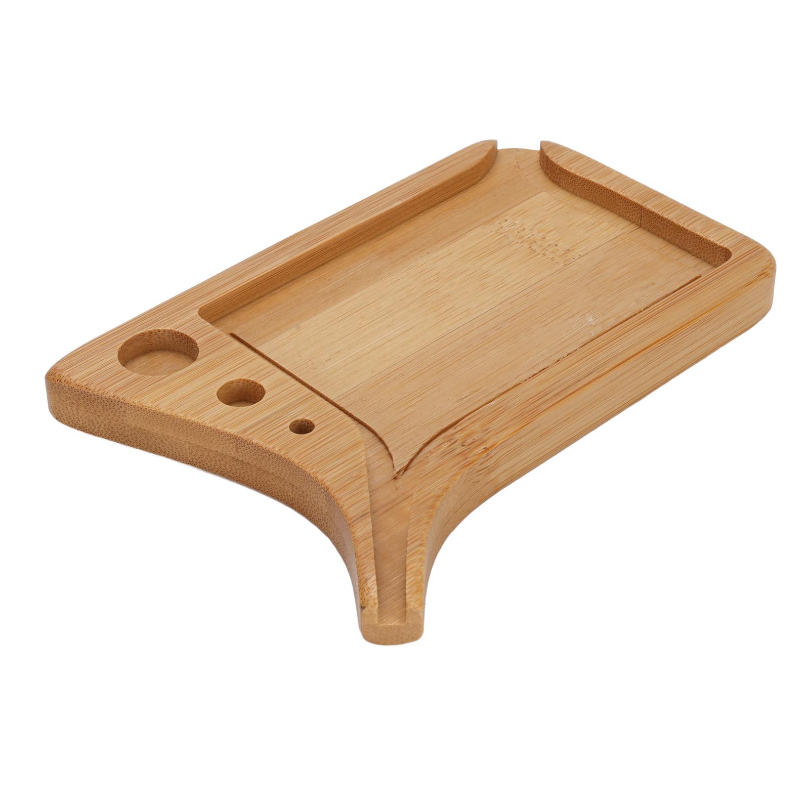 Plateau à rouler en bambou avec bec verseur,   pour fournitures d'artisanat, jouets de jeu pour le genou et le canapé, plateau à parfum pour la salle de bain
