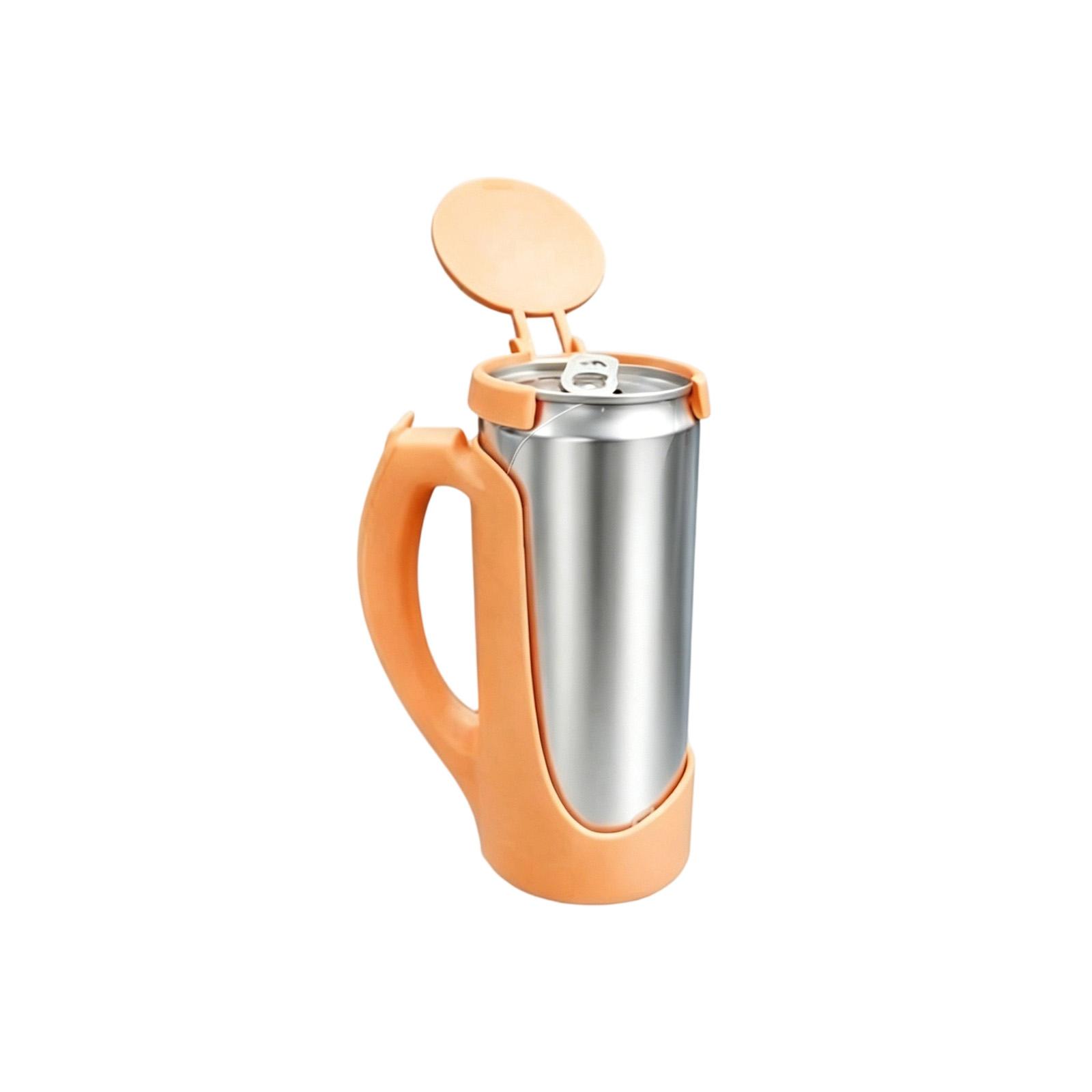 

22 Oz Slim Can Holder with Handle Stainless Steel Insulated Can Cooler with Flip Lid for Beverage Cans Suitable for Outdoor and Indoor Use One Size помаранчевий