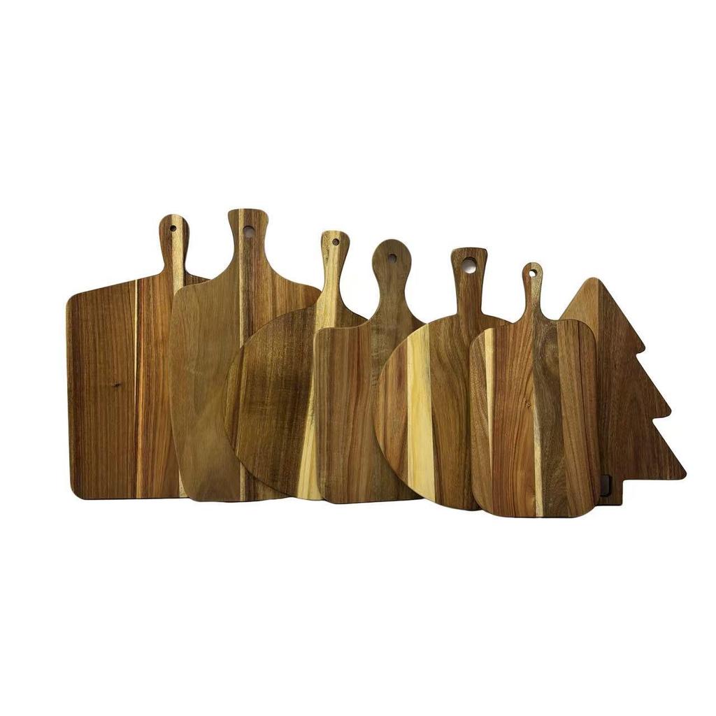 Acacia Wood Cutting Board: Solid Kitchen Chopping Board & Multi-Use Dining Plate