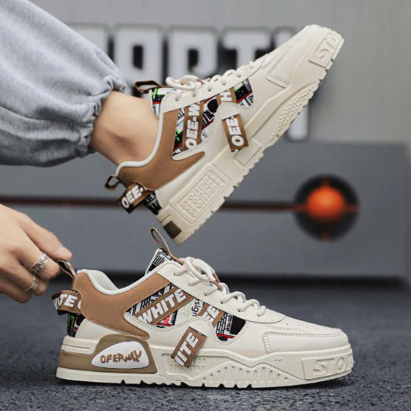 Graffiti Casual Shoes for Men Comfort Men's Sneakers Fashion Male Platform Shoes All-match Men's Leisure Shoes Platform Sneakers
