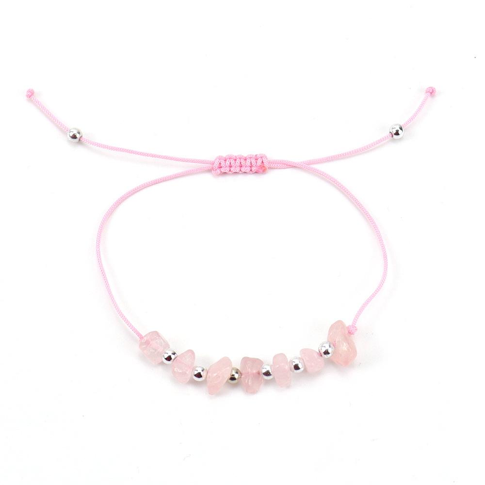 Crystal Beaded Gravel Bracelet Adjustable Stone Hand Rope B88