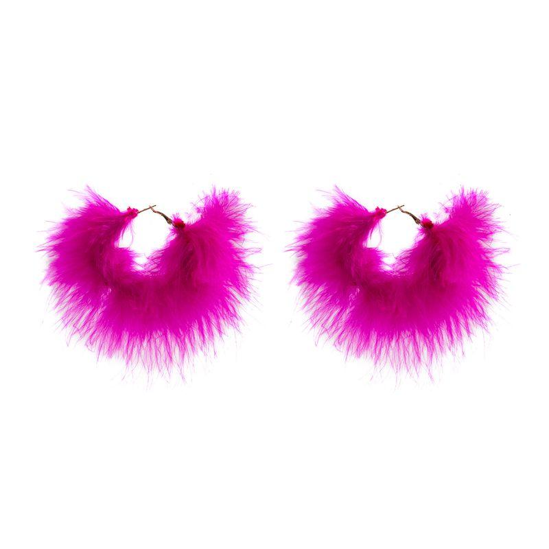 Long Feather Hoop Earrings for Women, European and American Style 2026 New Exaggerated Trendy Influencer Accessories for Travel Photography