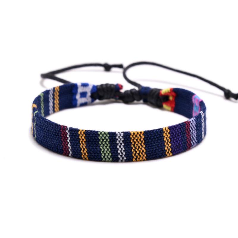 Ethnic Style Multicolor Handwoven Cotton & Linen Bracelet