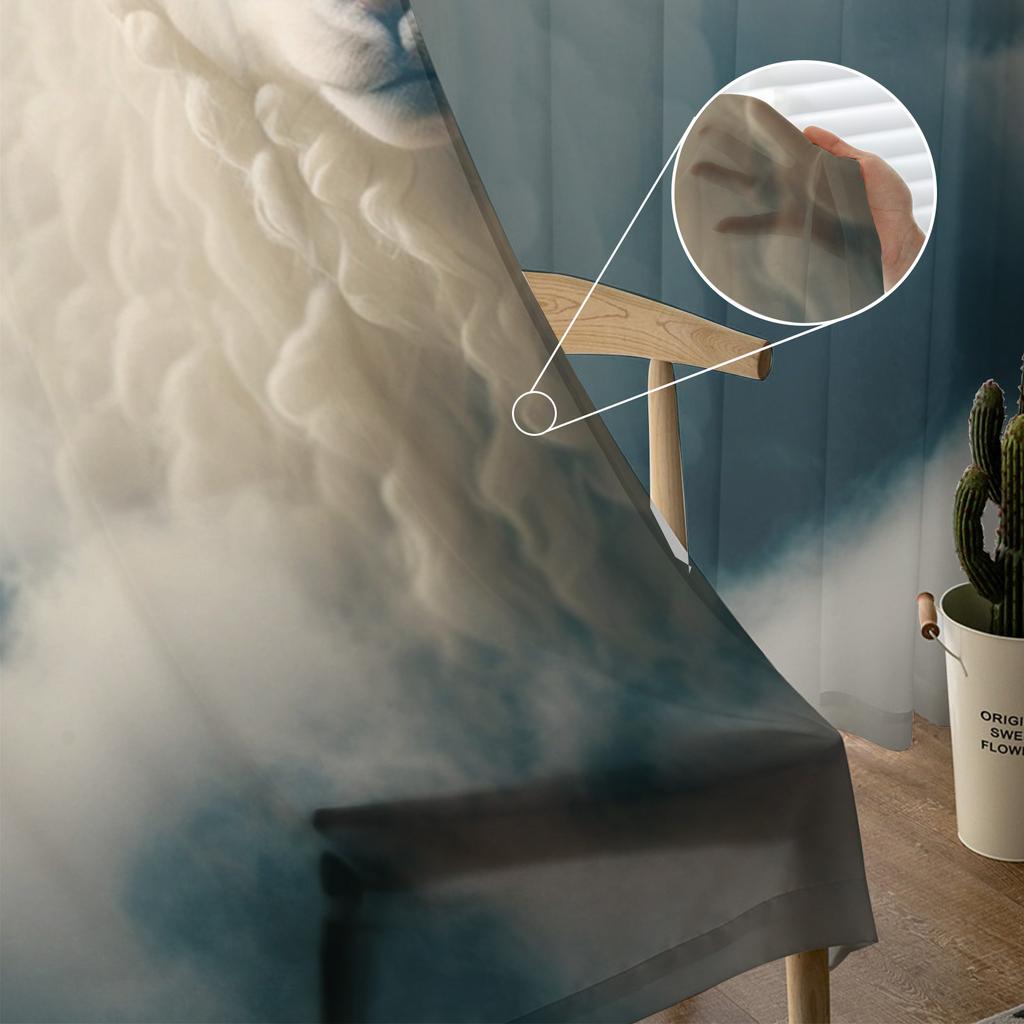 Owce Niebo Białe Chmury Przezroczyste Zasłony Do Salonu Sypialni Pokoju Dziecięcego Tiulowa Dekoracja Okna Draperie