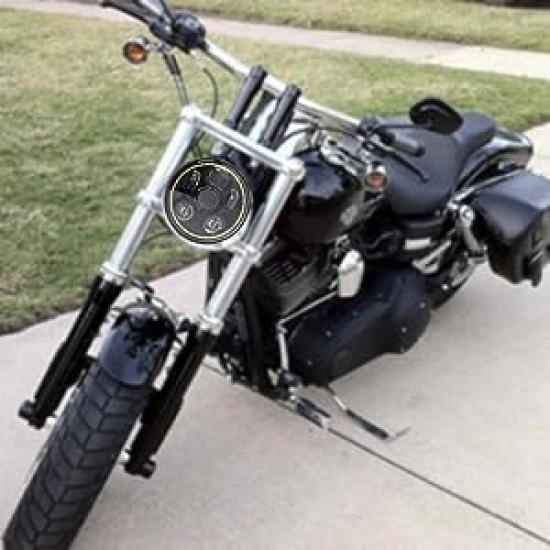 NORTHYUN LED Headlight with Motorcycle Switch with 3 Lighting High IP67 Waterproof Compatible with Rebel Yamaha XSR Triumph Drag Star 5.75-inch Shell,