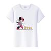 Kawaii Disney Cartoon Minnie Women Tshirt Ladies Mickey Mouse Tops Graphic Clothes Summer Blouses Men T-shirt White 2000s Tees
