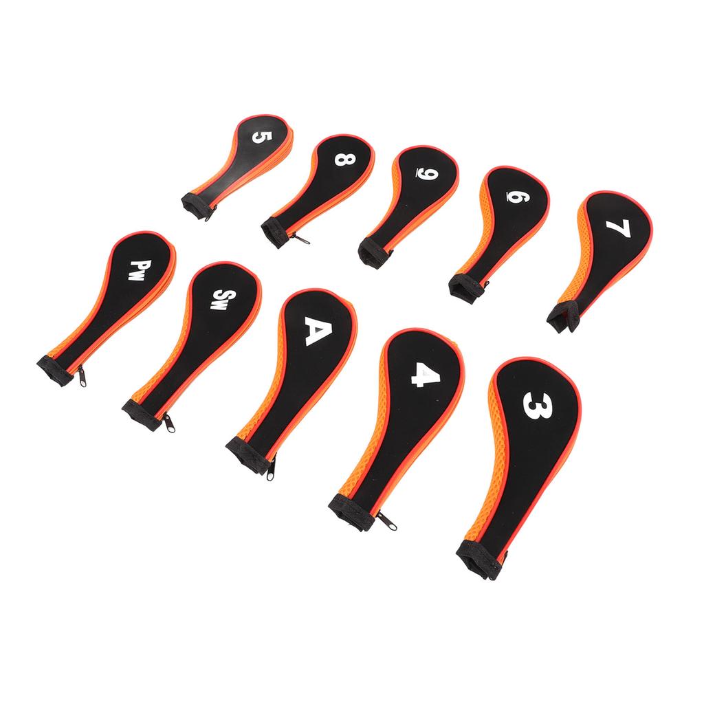 10 Pcs Golf Iron Head Cover Set with Zipper Golf Club Headcovers Fits Most Clubs Protective Golf