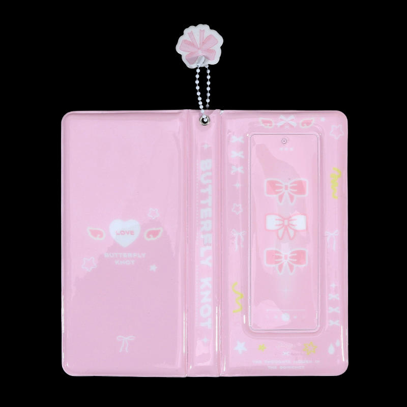 Elegant Photocard Binder Card Album With 4 Compartments Bowknot Pocket Small Cute Photo Album For Fans Boys Girls For Collecting And Organizing Cards